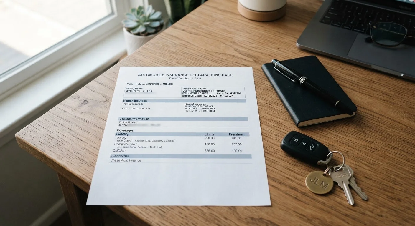 What the Auto Insurance Declaration Page Is Telling You